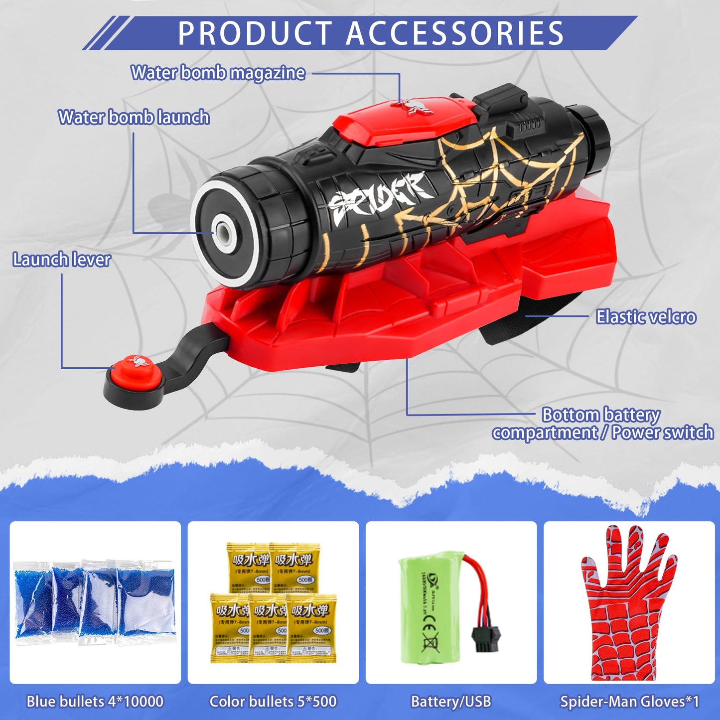 🕷️ Pistola de Hidrogel Spiderman Diversión Épica para Batallas Reales